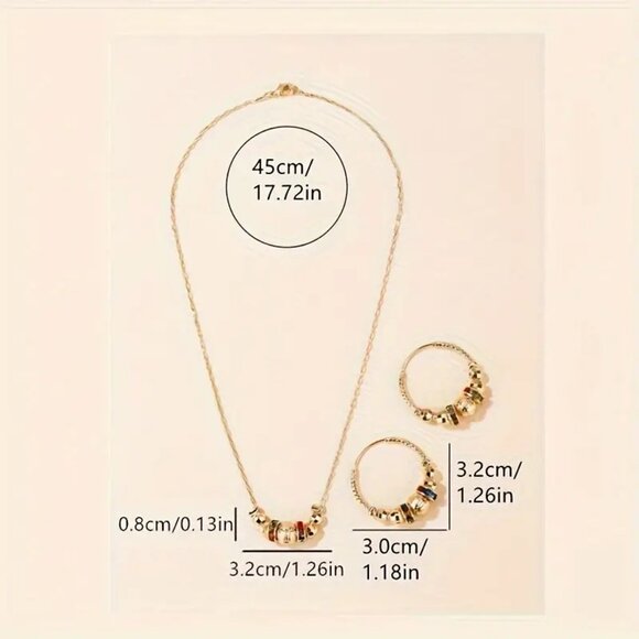 Beautiful Beaded Earrings and Pendant Set - Picture 4 of 4